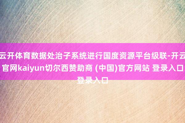 云开体育数据处治子系统进行国度资源平台级联-开云官网kaiyun切尔西赞助商 (中国)官方网站 登录入口