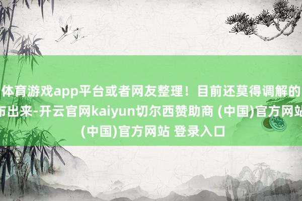 体育游戏app平台或者网友整理！目前还莫得调解的表率被发布出来-开云官网kaiyun切尔西赞助商 (中国)官方网站 登录入口
