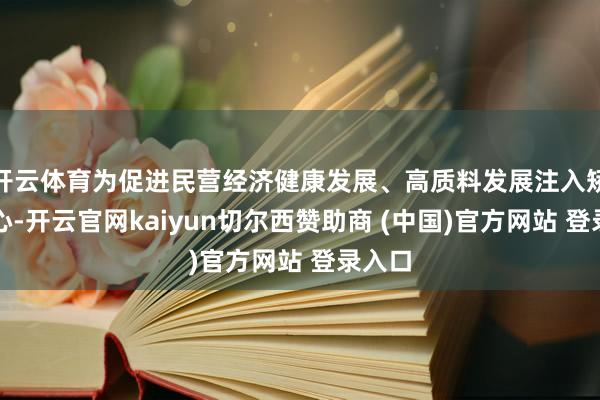 开云体育为促进民营经济健康发展、高质料发展注入矫健信心-开云官网kaiyun切尔西赞助商 (中国)官方网站 登录入口