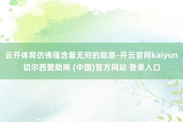 云开体育仿佛蕴含着无穷的聪惠-开云官网kaiyun切尔西赞助商 (中国)官方网站 登录入口