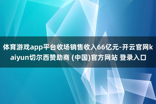 体育游戏app平台收场销售收入66亿元-开云官网kaiyun切尔西赞助商 (中国)官方网站 登录入口