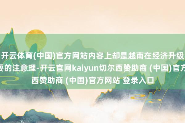 开云体育(中国)官方网站内容上却是越南在经济升级和国度布局上耍的注意理-开云官网kaiyun切尔西赞助商 (中国)官方网站 登录入口