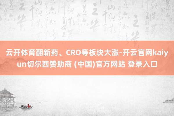 云开体育翻新药、CRO等板块大涨-开云官网kaiyun切尔西赞助商 (中国)官方网站 登录入口